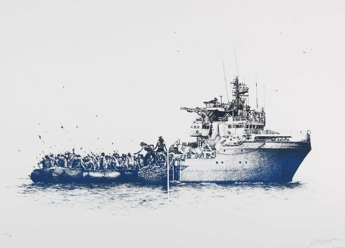 SOS Méditerranée (black and blue) by Brusk