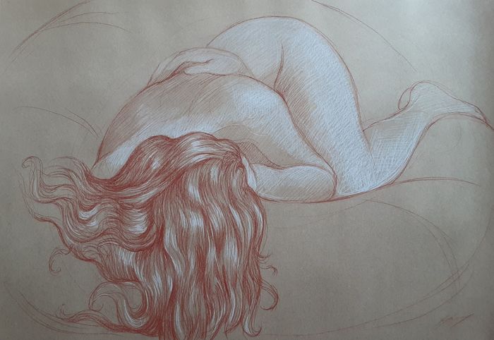 Sanguine dessin nu féminin 16 (1) (1) (1) (1) (1) (1) by Harry Boudchicha