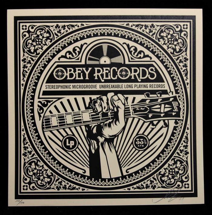 Dance Floor Riot : Obey Fist Guitar by Shepard Fairey