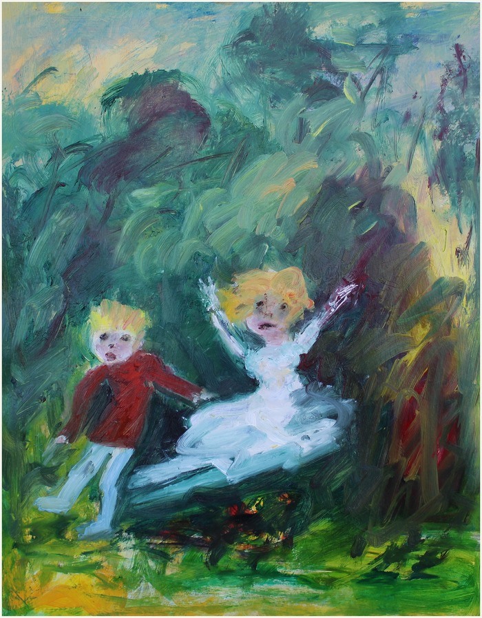 Enfants jouant dans un parc von Victorine Follana
