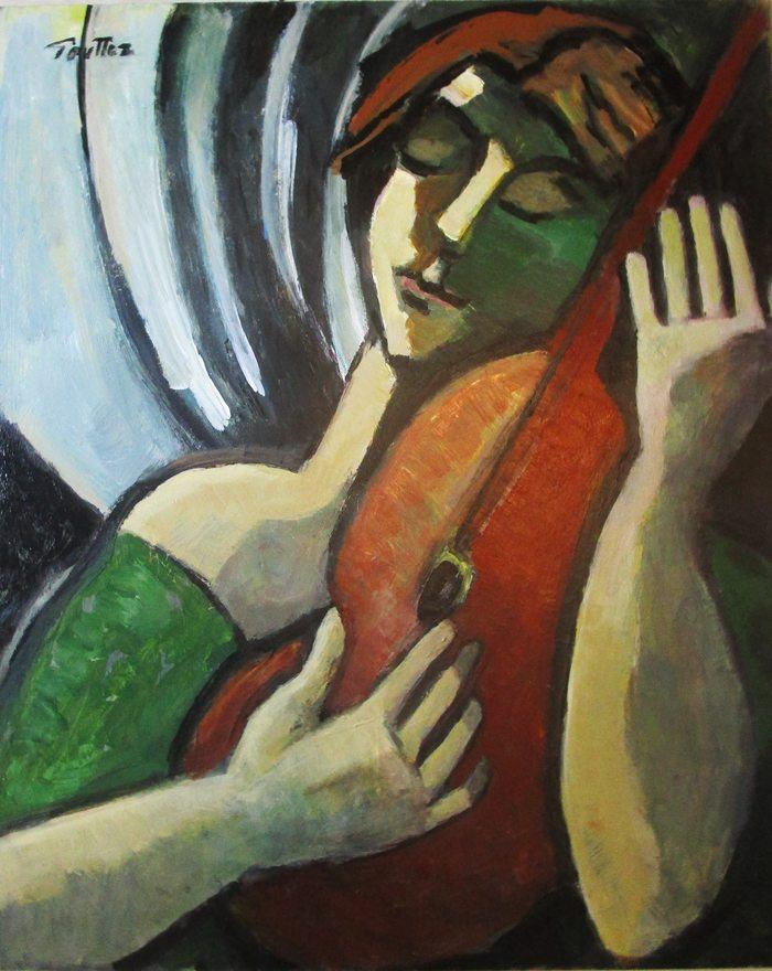 Modele au violon von Michel de Gouttes