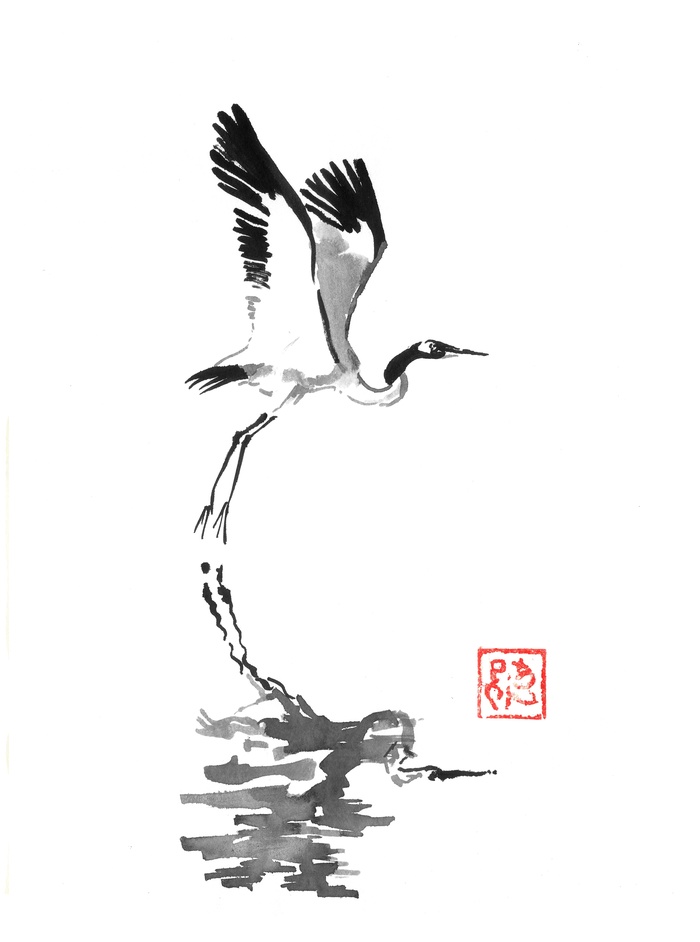 flying crane by Péchane