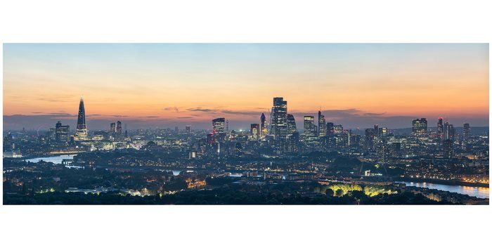 London Evening Skyline View with the River Thames, the Shard and The City by Adam Butler