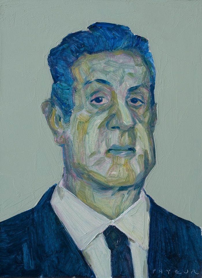 Portrait pop bleu vert de Sylvester Stallone par Olivier Payeur