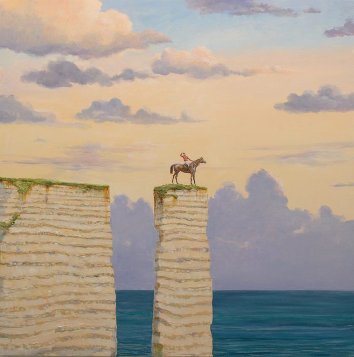 Je me retournais tout à coup ayant cru entendre le hennissement d’un cheval . En voyant cette scène improbable je me demandais si il fallait savoir prendre de la hauteur quand une situation paraissait sans issue von François Pagé