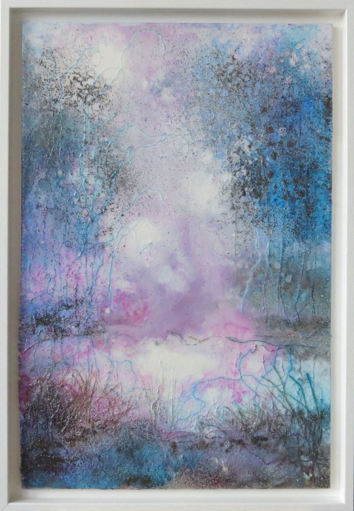 Pink auf Tiefblau by Renate Fäth