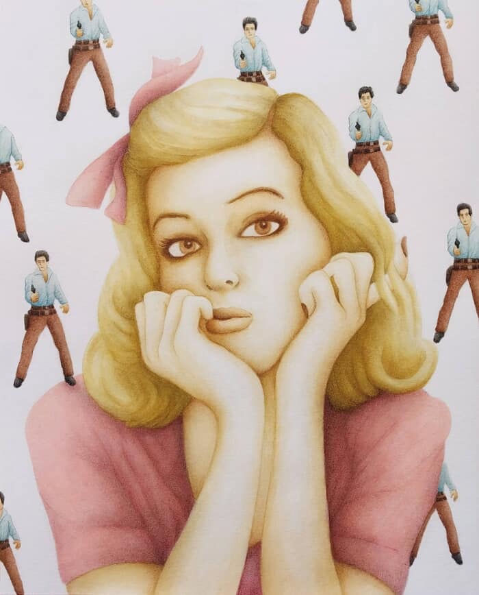 "A New American Dream" series (portrait with Elvis pointing a gun) by Gonzalo Garcia Callegari