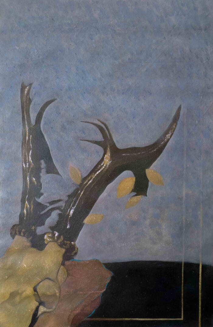 still life with deer skull by Adrian Novac