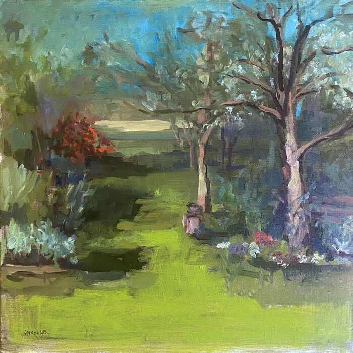 Dans mon jardin vue de ma terrasse par Géraldine Morales