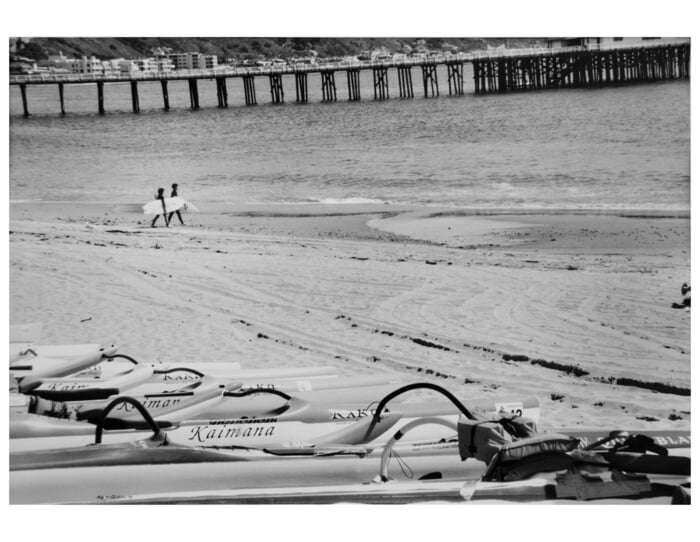 Malibu Beach in Black and White by Rita Minichiello