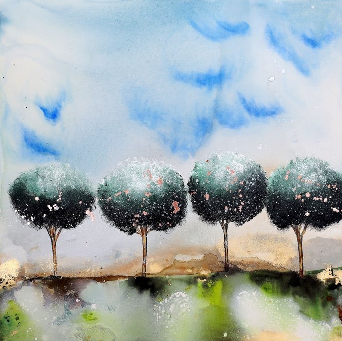 Trees of stillness 02 by Poovi Art