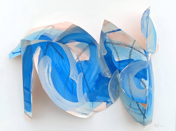 Folded Female Reclining in Blue by Heidi Lanino