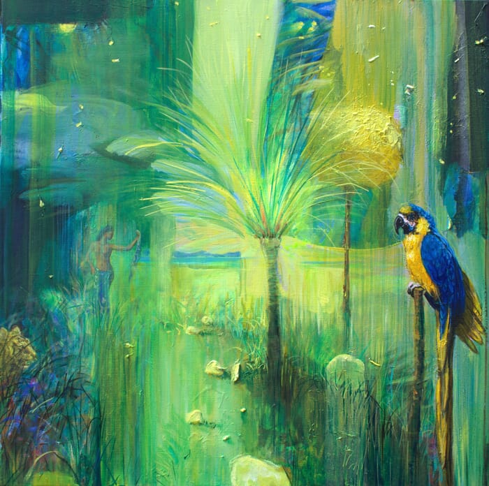 Le coco jasait:"Dans tes rets amoureux mon âme tu enlaces, tu n’avais peur de rien, même d’heureuses clartés." by François Pagé