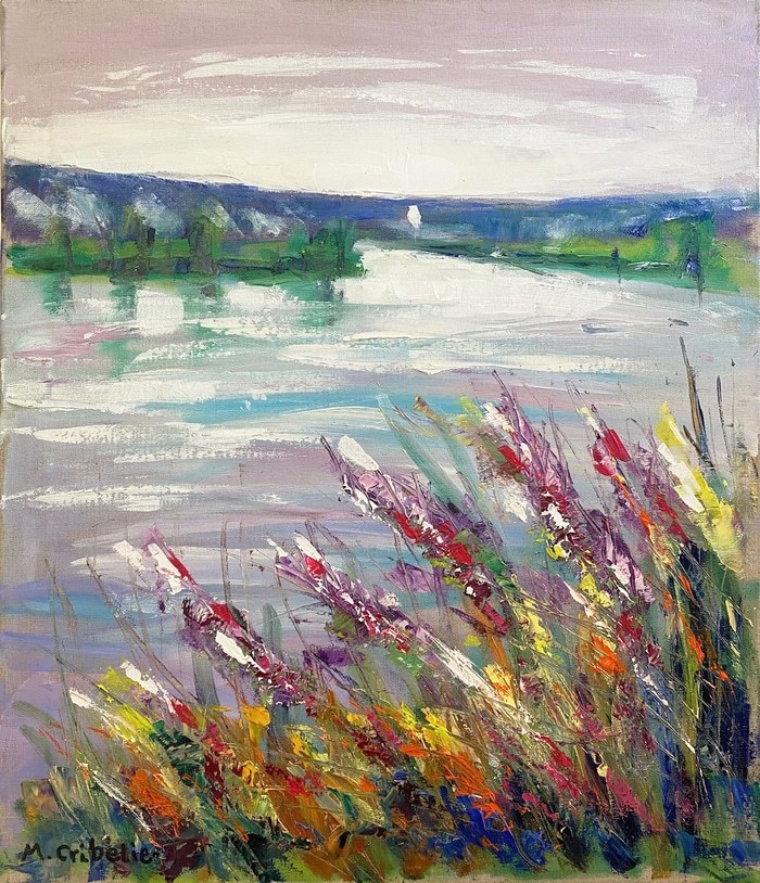 La Seine en fin de journée à Freneuse by Michel Cribelier