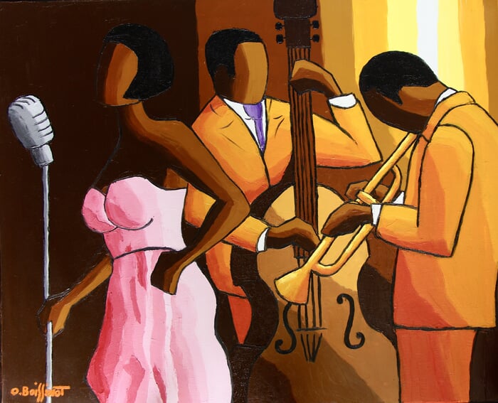 Jazz trio robe rose by Olivier Boissinot