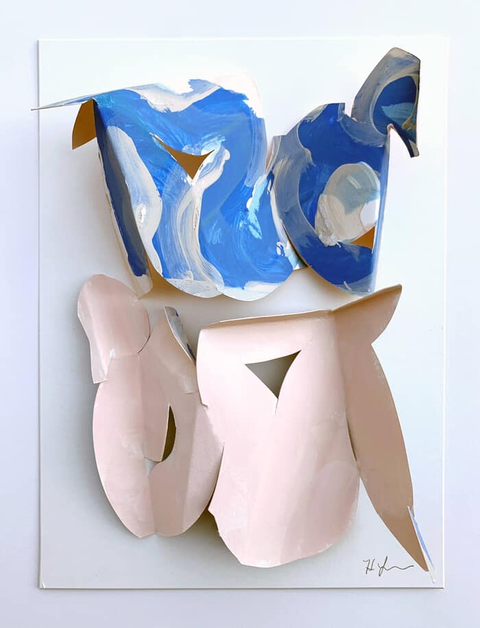 Folded Female Reflection blue and pink by Heidi Lanino