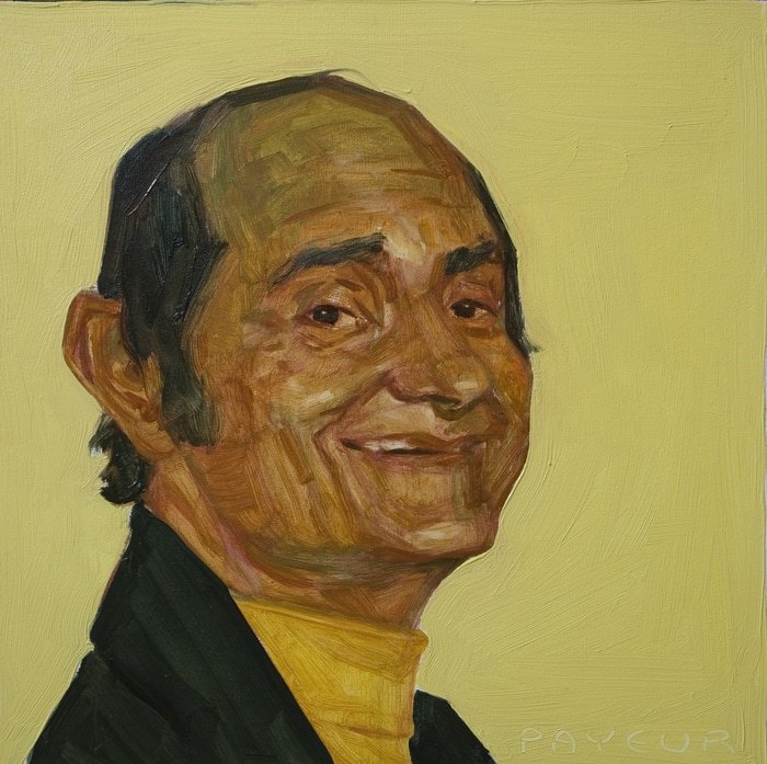 portrait en jaune vert de Sim by Olivier Payeur