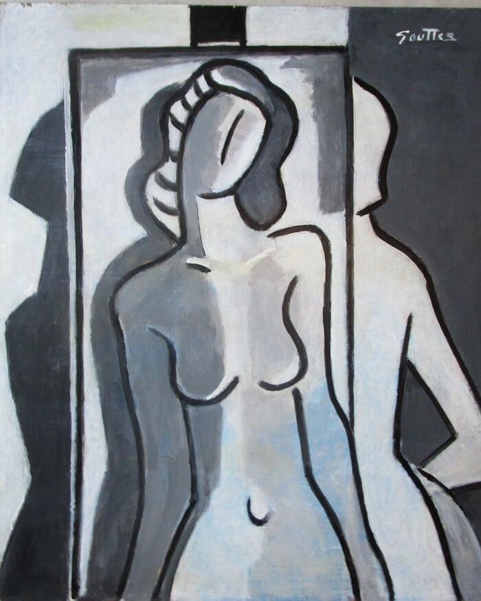 Composition aux trois plans. von Michel de Gouttes