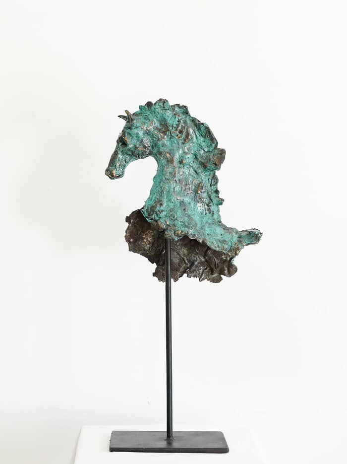 Tête de cheval bleu von Adeline Weber Guibal