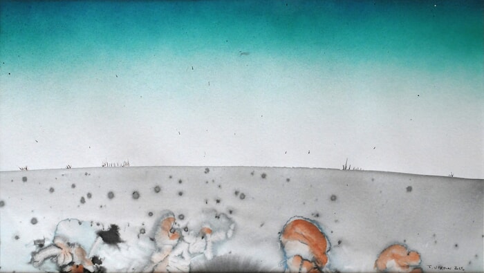 Ciel turquoise - Collection "encre et abstraction" par Thierry Virton