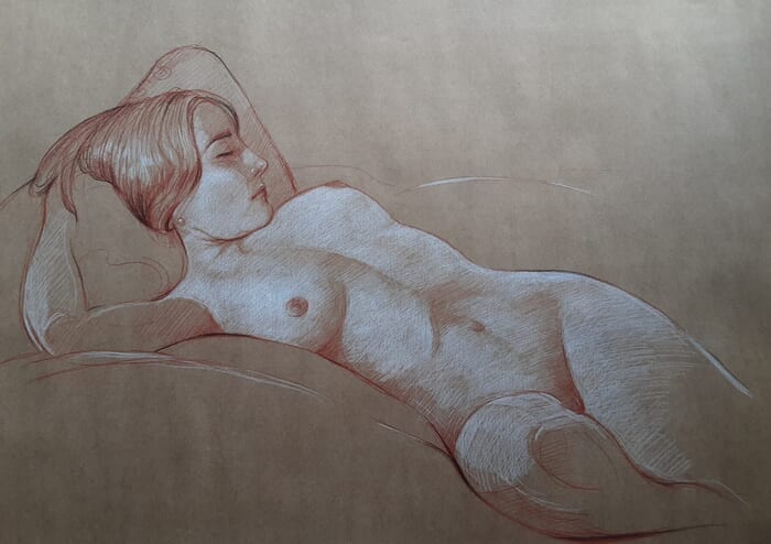 Nu muse dessin 23 par Harry Boudchicha