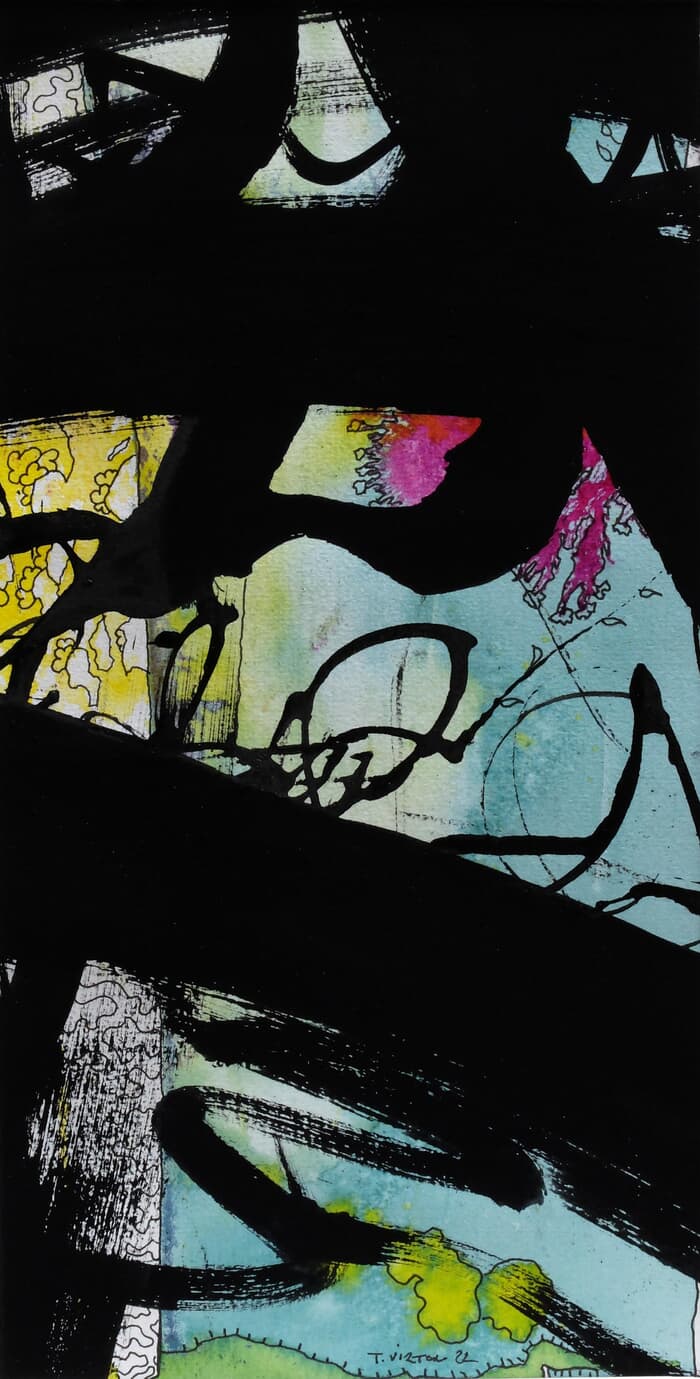 Arbre en sous-bois - collection noir et encre von Thierry Virton