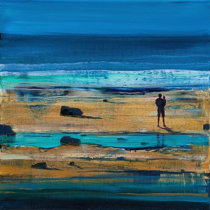 Titre: Petit, dans les bras de mon père quand il m’apprenait le langage secret de la mer. by François Pagé