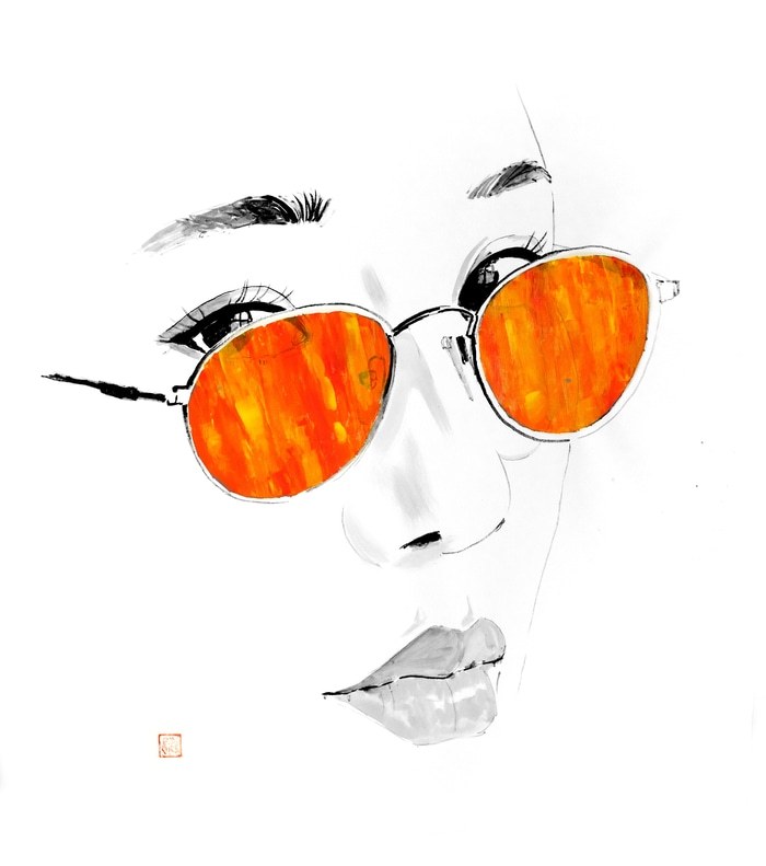 orange glasses by Péchane