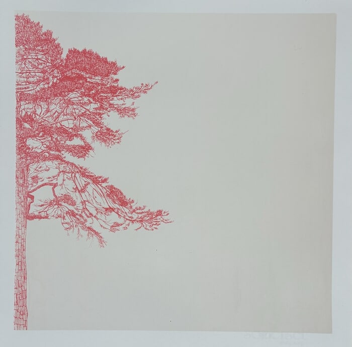 Tree to the Left, Coral Pink by Clare Halifax