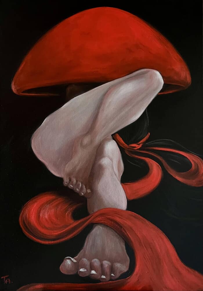 Lady in a red hat par Ta Byrne