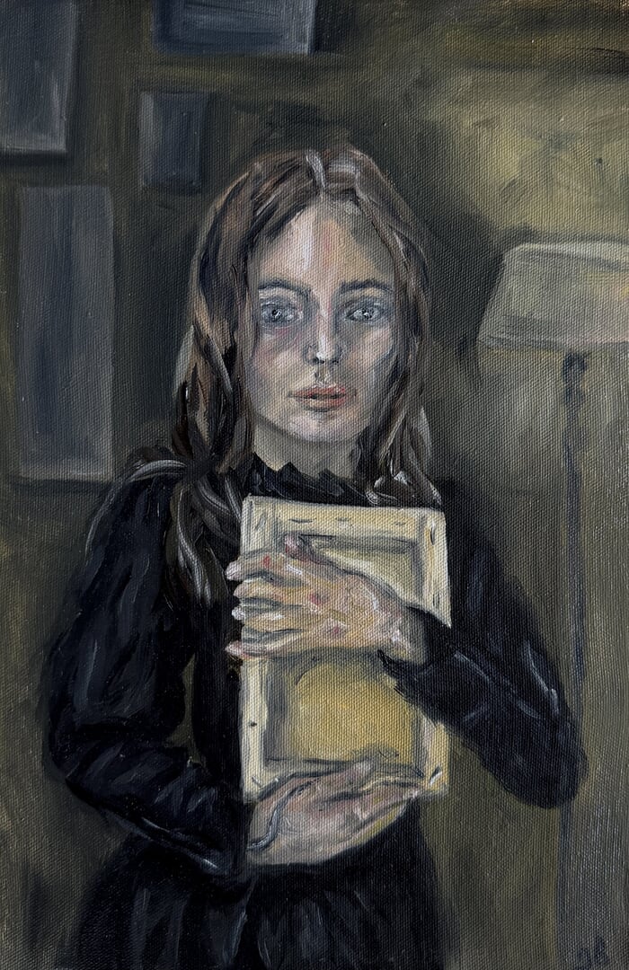 A girl with a canvas by Iryna Besarab