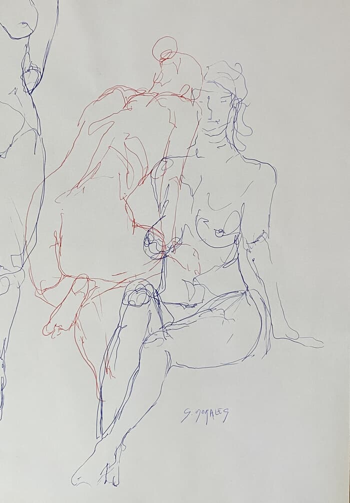 En rouge et bleu by Géraldine Morales