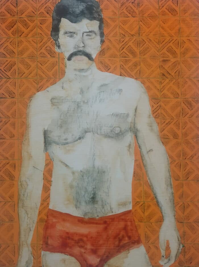 Lad on orange by Tracy White Fitzgerald