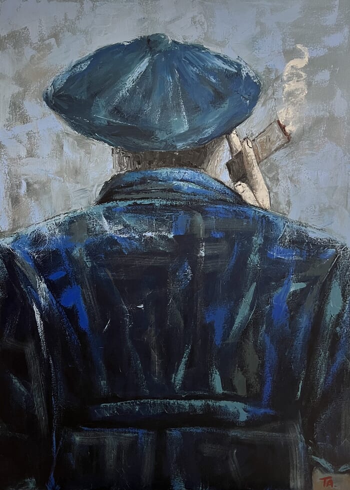 Man in blue by Ta Byrne