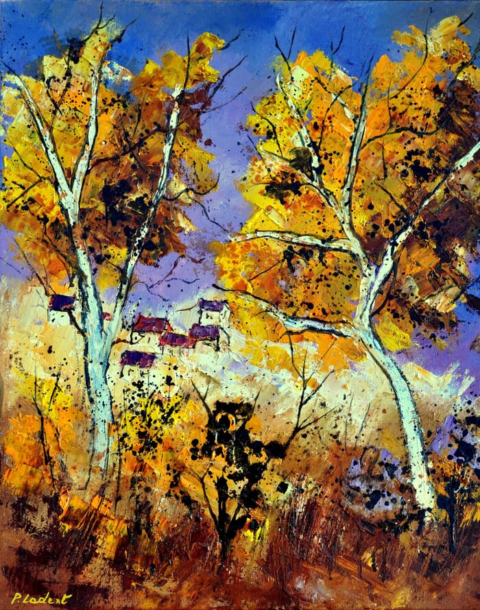 Two trees in autumn  by Pol Ledent