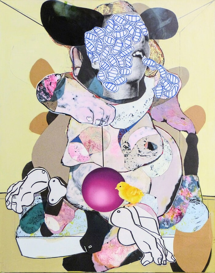 child with balloon and chick von Pascal Marlin