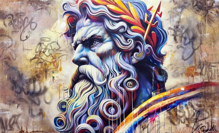 Zeus Street Art by Vincent Bardou