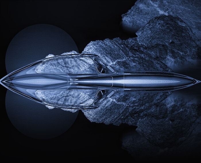 Jaguar Type E Chroma Rocks 05 TWIN blue  by Bruno Houdayer