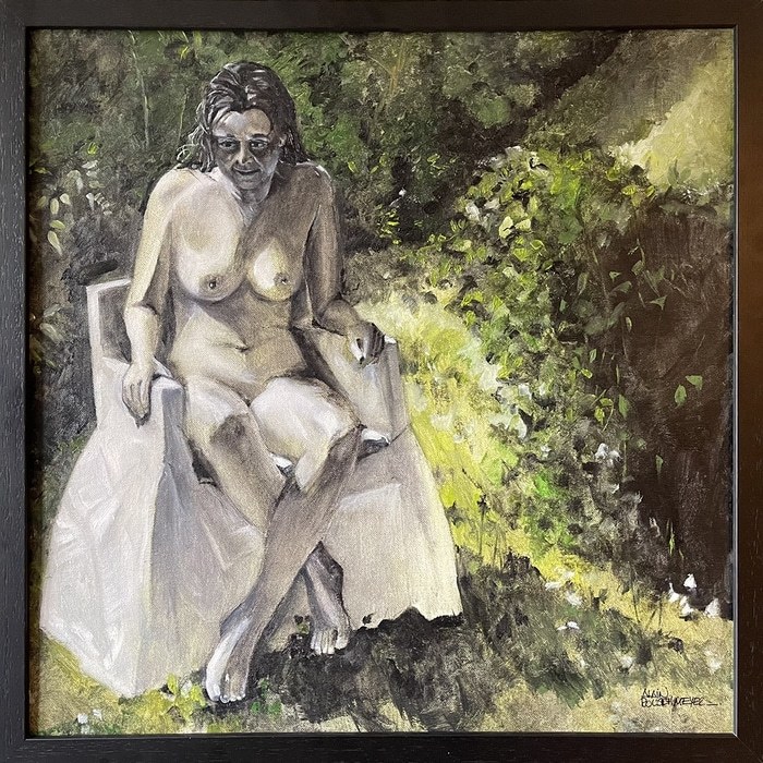LE FAUTEUIL BLANC, AU JARDIN by Alain Rouschmeyer