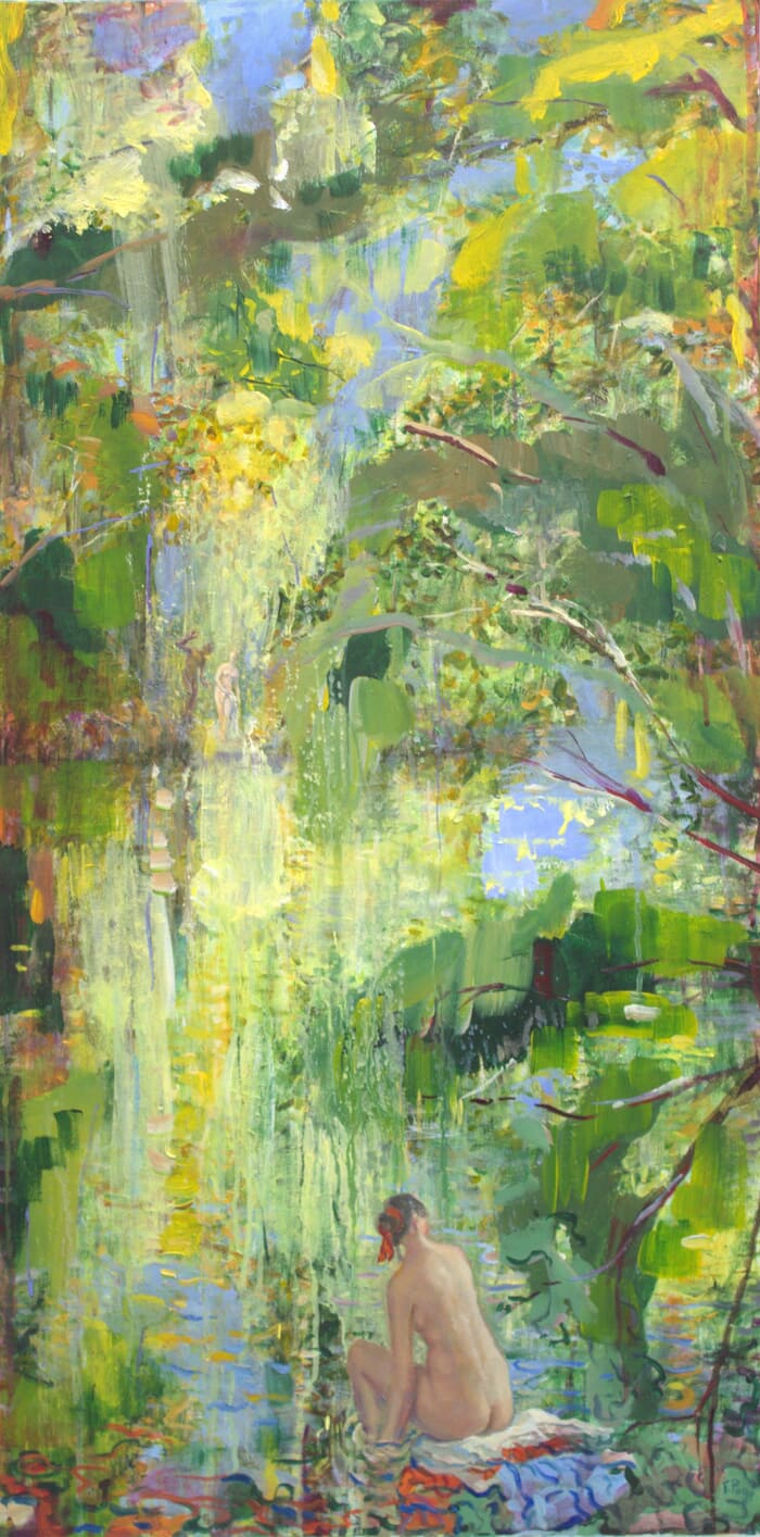 Faune séduisant une Nymphe et pour l'autre, l'épanouissement dans une douce quiétude. par François Pagé