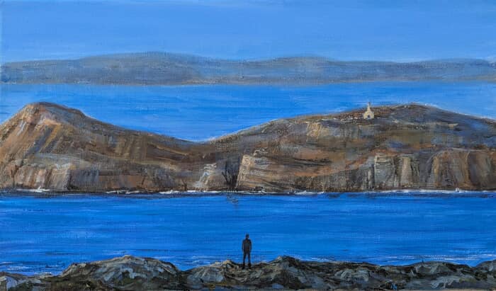 Titre: Sur la presqu'île, la chapelle semblait fasciner Paul comme un phare souhaitant sauver les âmes  par François Pagé