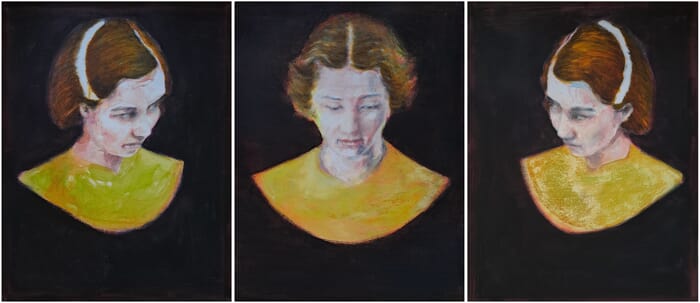 Sisters triptych by Wilfrid Moizan