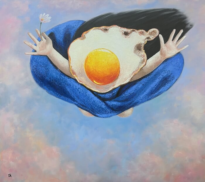 Egg Girl Flying by Ta Byrne