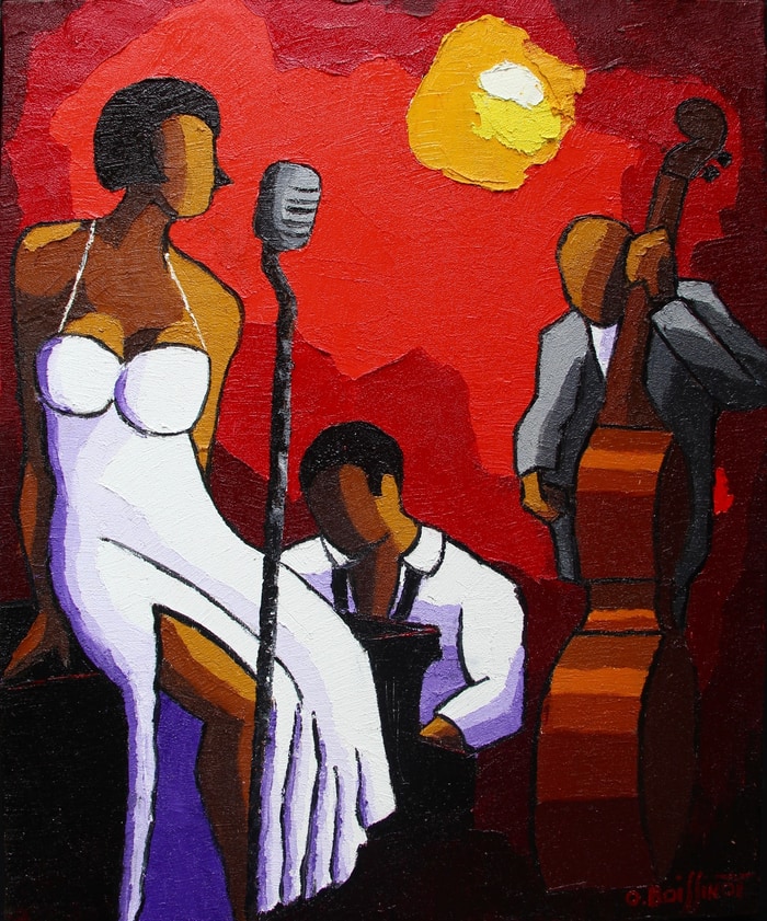 Jazz trio blanc rouge by Olivier Boissinot
