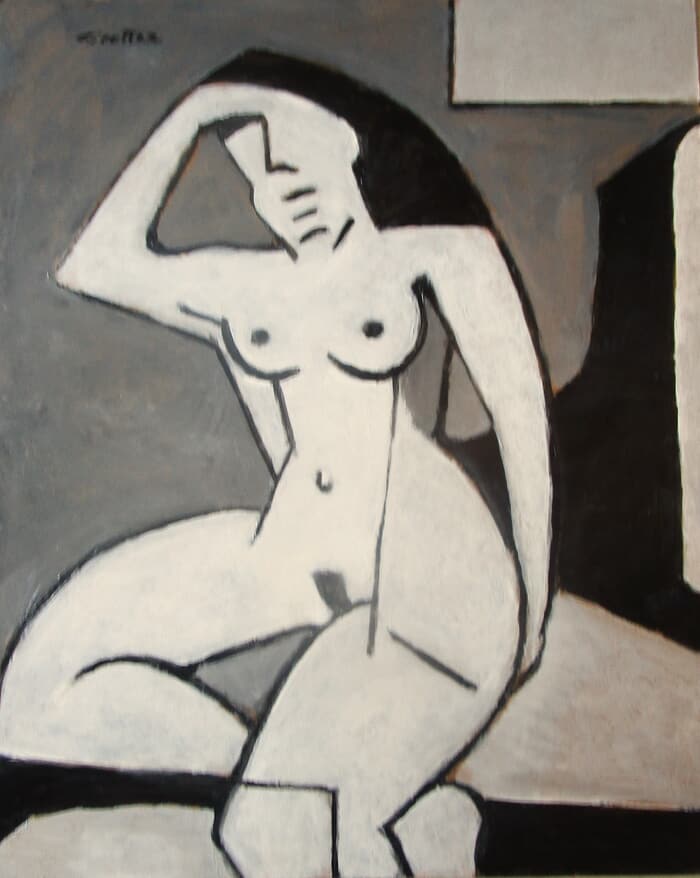 Modèle cubiste en gris von Michel de Gouttes