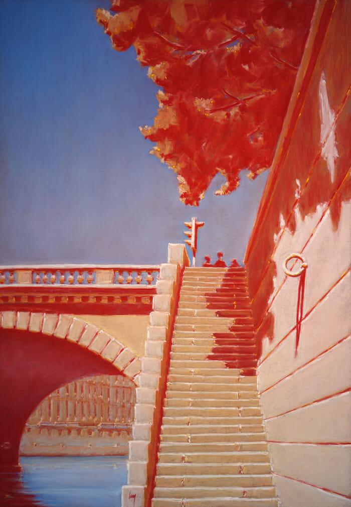 L'escalier du pont Saint-Michel, Paris by François Cusson