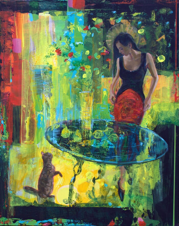 Non ! Tu ne montes pas sur la table le bouquet est trop fragile. par François Pagé