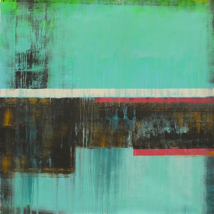 Untitled Black Turquoise by Ronald Hunter