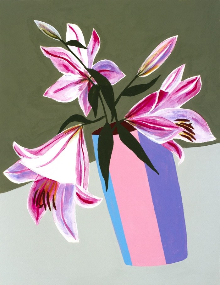 Stargazers in Striped Vase 2 par Michael Pfleghaar