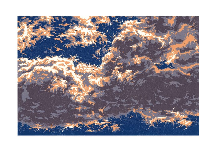 Nuages et nuées NN XI orange et gris by Eric Durant